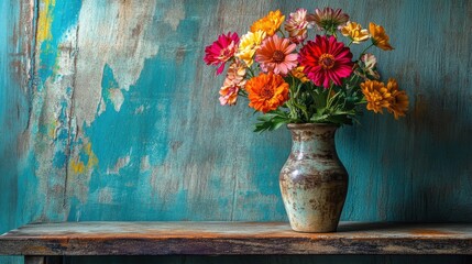 A timeless antique vase, its surface worn from age,
