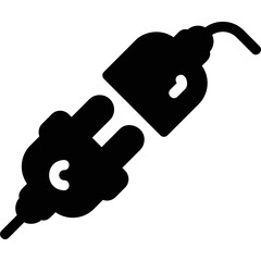 Flat illustration on a theme plug socket, extension cord
