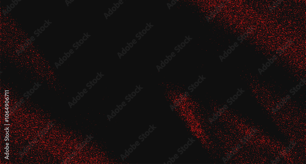 Poster Seamless vector pattern featuring a grunge red speckle design. Abstract splatter and spatter effects create a black background.