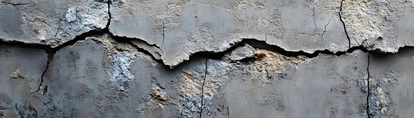 Obraz premium Close-up of a Cracked and Weathered Concrete Wall