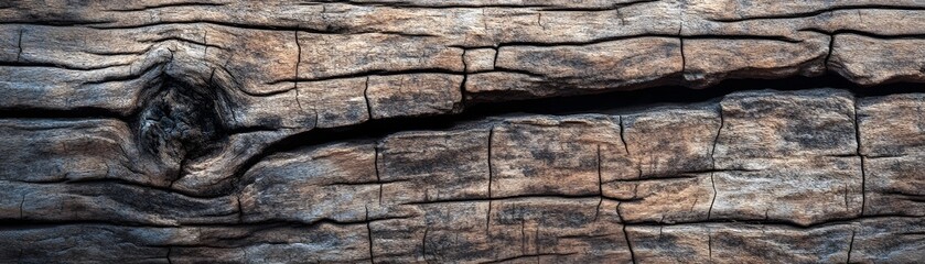 Obraz premium Close-up of a Cracked and Weathered Wooden Surface