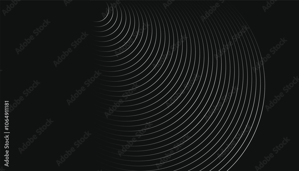Poster abstract background with white diagonal lines. rounded fast moving circle, soft wave line circle and