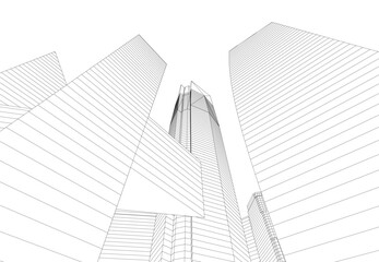Fototapeta premium sketch of modern building