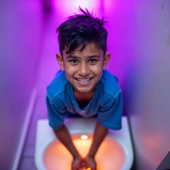 Happy and under privilege kids and groups are reading books with mobile tab, washing hands,  super hero kids