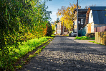Bogorodsk, Nizhny Novgorod region, Russia, Street view of an ancient provincial Russian city on the...