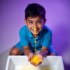 Happy and under privilege kids and groups are reading books with mobile tab, washing hands,  super hero kids