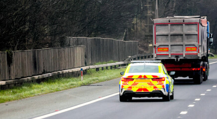 An Emergency Response Police Vehicle Roaming The British Motorways And Highways © ANDREW NORRIS