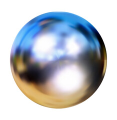 Y2K isolated chrome metal element. Trendy 3D steel sphere