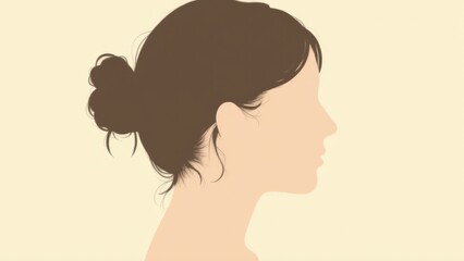 Faceless woman illustration with a minimalist color palette and subtle, warm contrasts for a unique and mysterious feel