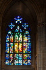 Stained glass in St Vitus Cathedral, Prague