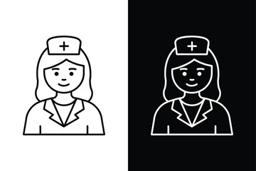 Nurse icon, nurse logo icon, medical nurse logo icon vector illustration on white background.	