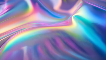 Close-Up Illustration of a Pastel Rainbow Hologram
