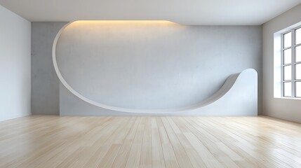 Fototapeta premium Explore modern interior design trends with sleek curves and minimalist aesthetics in contemporary spaces