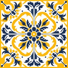Fototapeta premium Blue and yellow tile