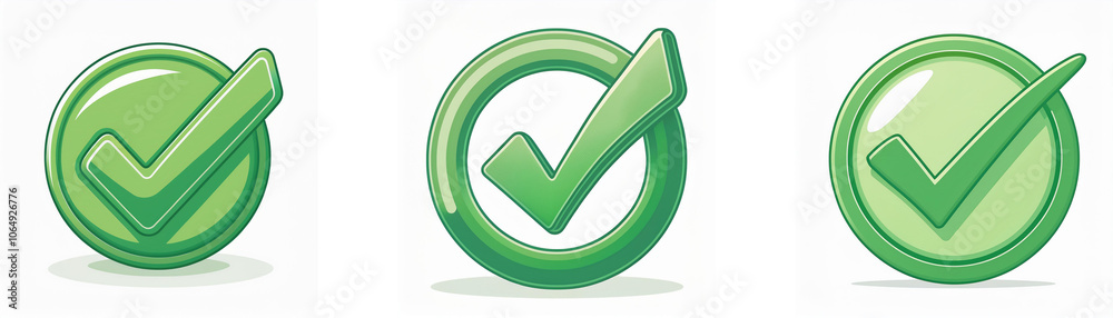 Poster three green checkmarks in a circle.