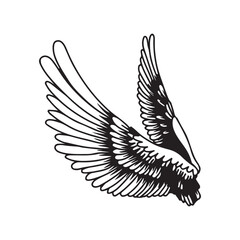 tattoo, flying, bird,wings vector design 