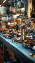 Bustling assembly line with tools.