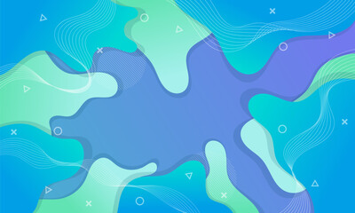 Abstract Background with Wavy Shapes and Geometric Elements