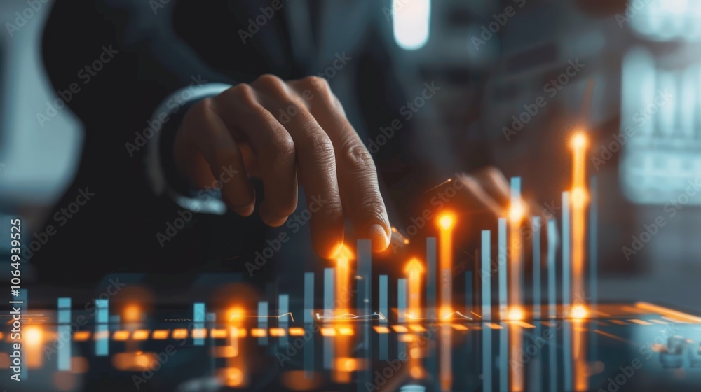 Aufkleber In a modern corporate environment, a professional expertly leverages cuttingedge touch technology to integrate tech into business practices, using innovative methods to present data