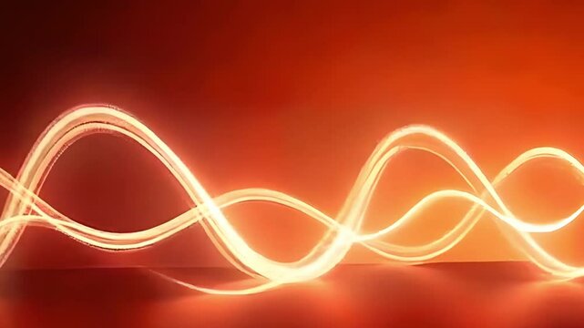 Glowing Lines Move Over a Pure Yam Color Backdrop
