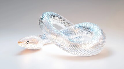 Fototapeta premium A shimmering glass sculpture of a coiled snake, showcasing intricate detailing and a captivating design.