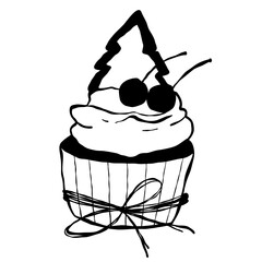 Line art cupcake