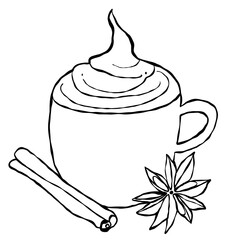 Line art hot drink