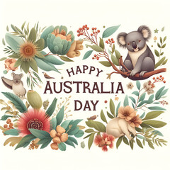 Happy Australian Day Banner design wallpaper background 