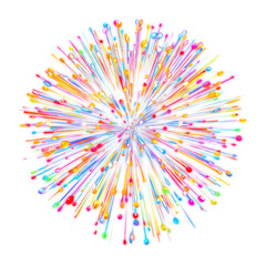 Obraz premium PNG Colorful fireworks burst in darkness