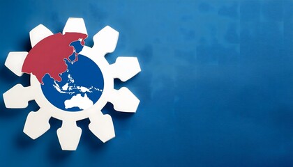 Economic integration ASEAN countries in connected puzzle pieces. 3D illustration.
