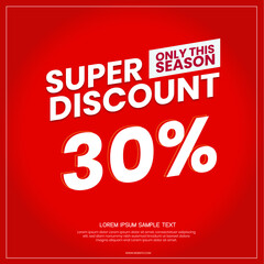 Super discount 30% off, red sale discount