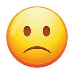A slightly frowning emoji face with gentle downturned mouth and soft eyes, expressing mild sadness or concern in subtle yellow tones.