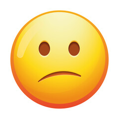 A confused emoji face with raised eyebrows and a slightly twisted mouth, expressing uncertainty and puzzlement in soft yellow tones.