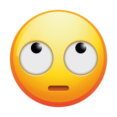An emoji face with rolling eyes, conveying annoyance or exasperation in bright yellow tones.