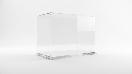 Large, transparent acrylic box, showcasing a high-quality finish suitable for any setting
