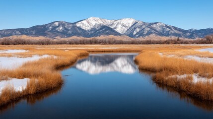 Obraz premium Snowy Mountain Reflection 