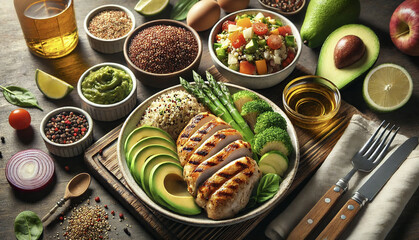 Healthy fitness diet food. Healthy eating