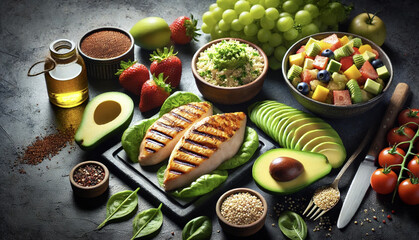 Healthy fitness diet food. Healthy eating