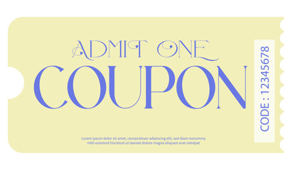 Coupon, admit one ticket