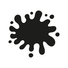Hand drawn abstract liquid blot silhouette. Doodle graphic illustration