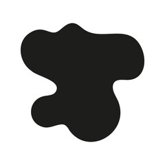 Hand drawn abstract liquid blot silhouette. Doodle graphic illustration
