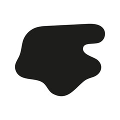 Hand drawn abstract liquid blot silhouette. Doodle graphic illustration