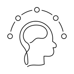Personal Development Icon – Head with Circles, Representing Self-Growth, Learning, and Skill Development