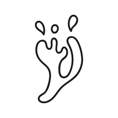 Obraz premium Hand drawn water splashes linear silhouette. Doodle graphic illustration