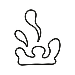 Obraz premium Hand drawn water splashes linear silhouette. Doodle graphic illustration
