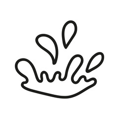 Hand drawn water splashes linear silhouette. Doodle graphic illustration