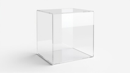 Fototapeta premium Small acrylic storage box, showcasing a clean design for visible organization