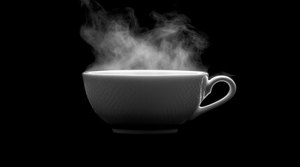 Fototapeta premium Steam Rising from a Coffee Cup in Low Light