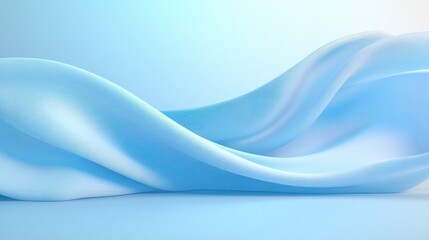 Fototapeta premium Abstract Blue Fabric Waves: A calming and serene background with soft, flowing blue fabric waves creating a sense of movement and elegance. Perfect for product displays, presentations.