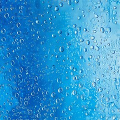 Blue background with bubbles.
